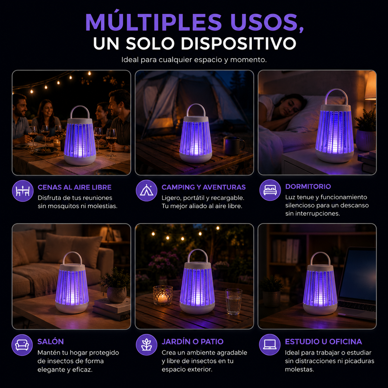 NightGuard™ | Lámpara Antimosquitos UV Recargable